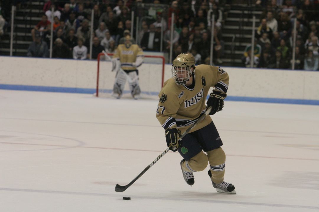 Senior Ryan Guentzel recorded his first collegiate hat trick and added an assist for a four-point night in Notre Dame's 10-2 win over Canisius.