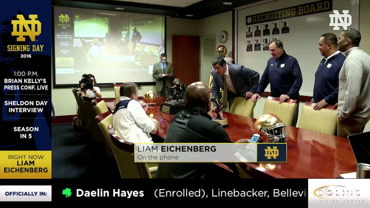 The Phone Call - Liam Eichenberg - 2016 Notre Dame Signing Day