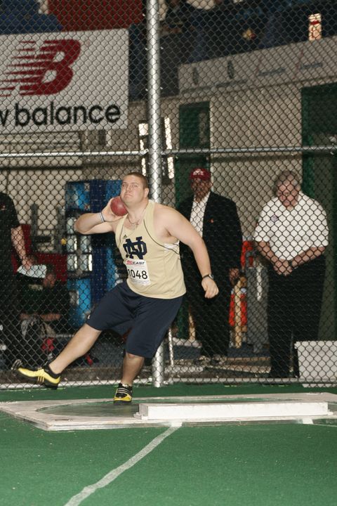 Denes Veres was steady for the Irish in the shot put Friday at the regional meet.