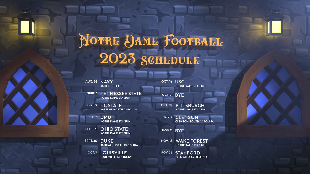 Notre Dame Announces 2023 Football Schedule Notre Dame Fighting Irish