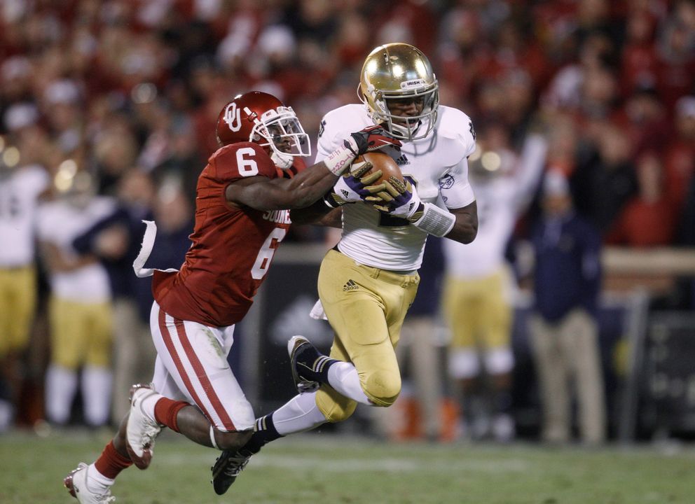 WR Chris Brown is among the active Irish players who had a role in a 2012 win at No. 8 Oklahoma.