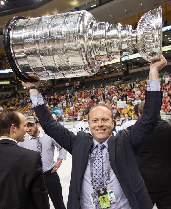 Notre Dame graduate Stan Bowman, pictured in 2013, has won three Stanley Cups in the past six seasons at the Blackhawks General Manager.