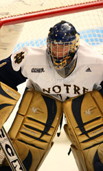 Irish Close Out Four-Game Road Swing With Two Games At Ohio State. Freshman Jordan Pearce came off the bench to stop all 14 shots he faced in Notre Dame's 4-3 come-from-behind win over Northern Michigan.