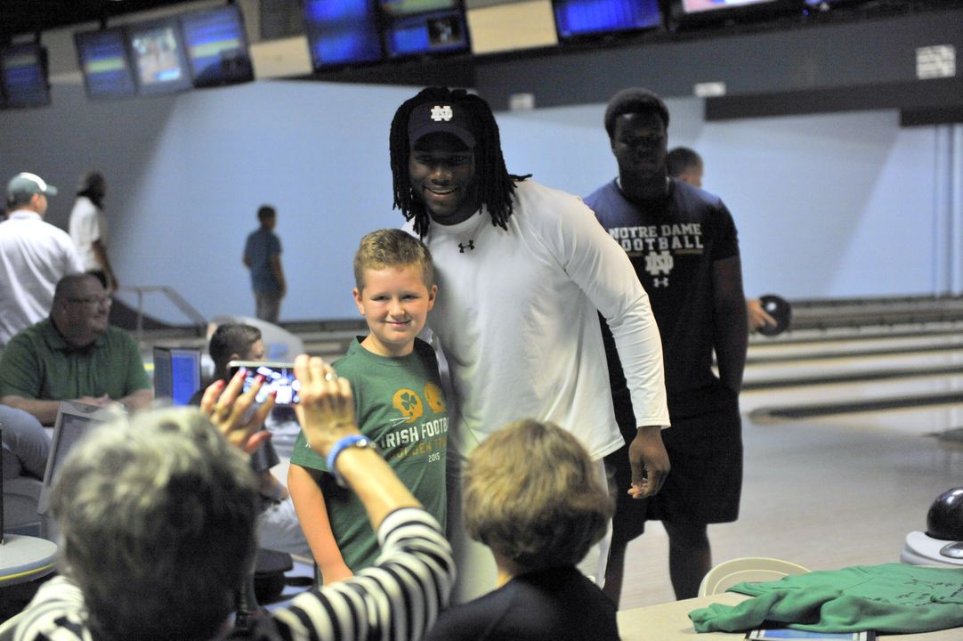 2015 Notre Dame Football, Uplifting Athletes Bowling Event