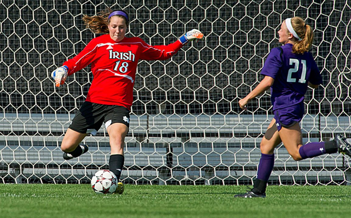 Sophomore goalkeeper Kaela Little won 13 games and posted eight total shutouts during her first season at Notre Dame in 2013