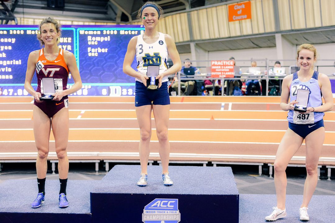 Junior Molly Seidel won a pair of ACC indoor championships in the 5,000 and 3,000 meters this season, garnering her Most Valuable Track Performer honors at the meet.