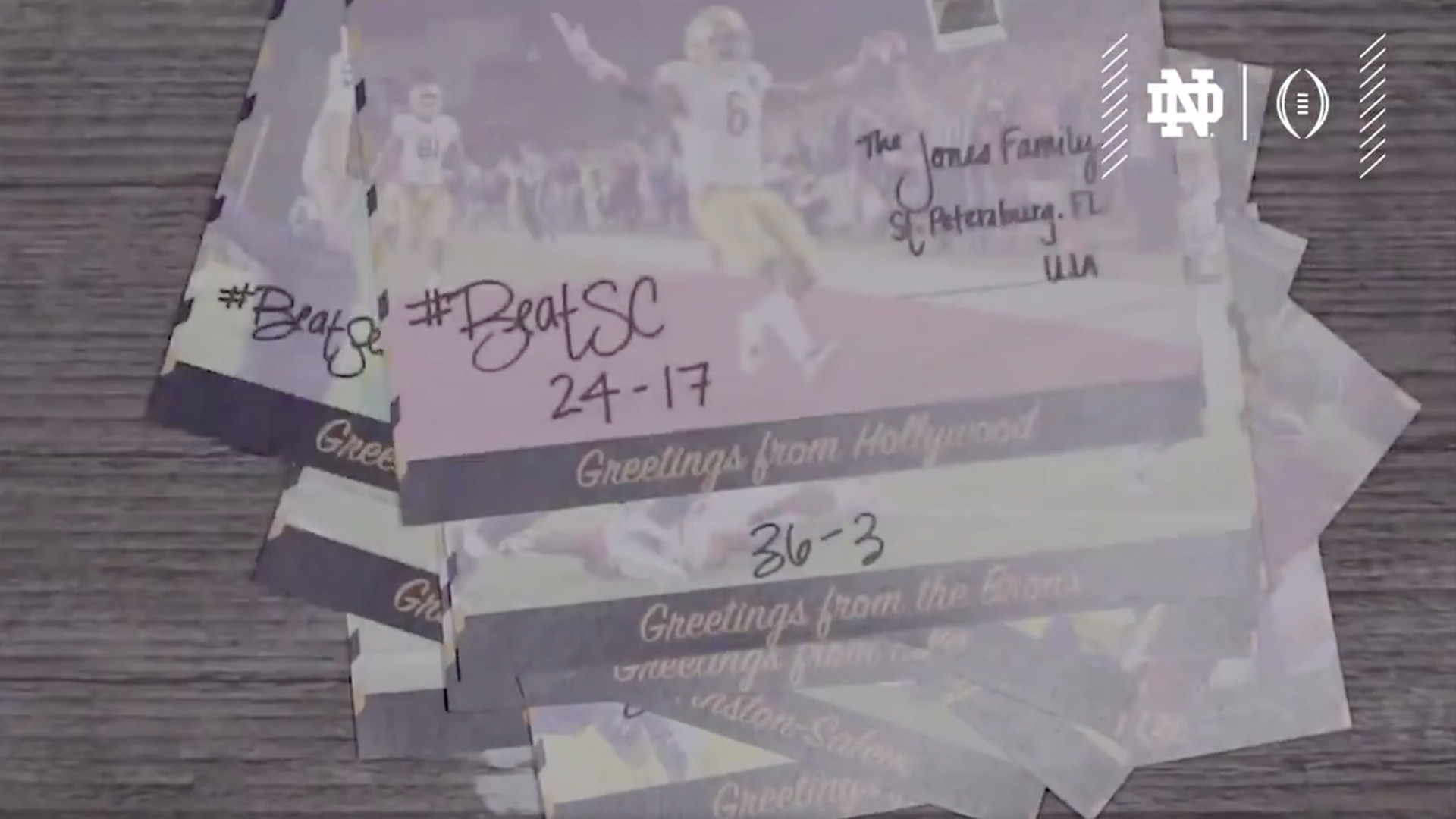 Here come the Irish. We’ll see you December 29th in the #CFBPlayoff postcards cfp