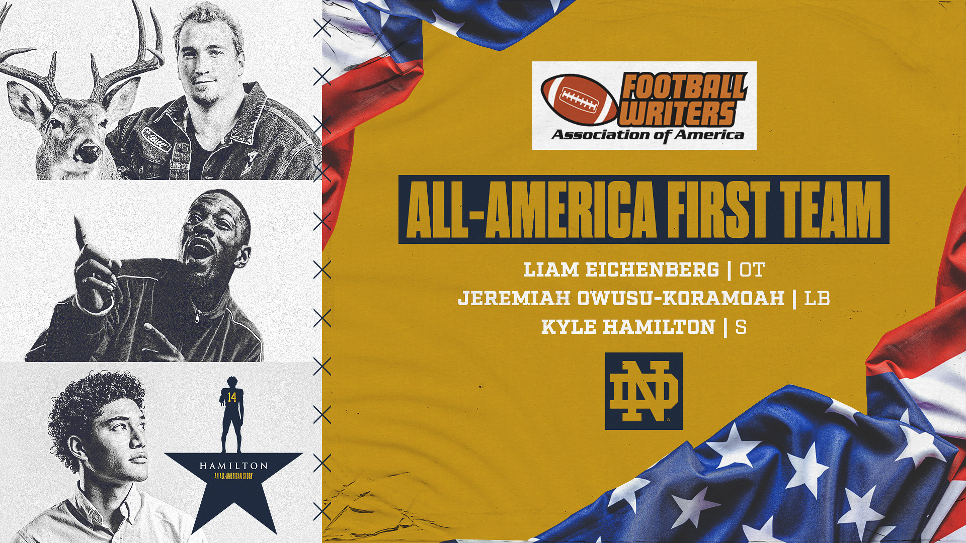 Three Irish Players Named to FWAA All-America First Team Three Irish Players Named to FWAA All-America First Team