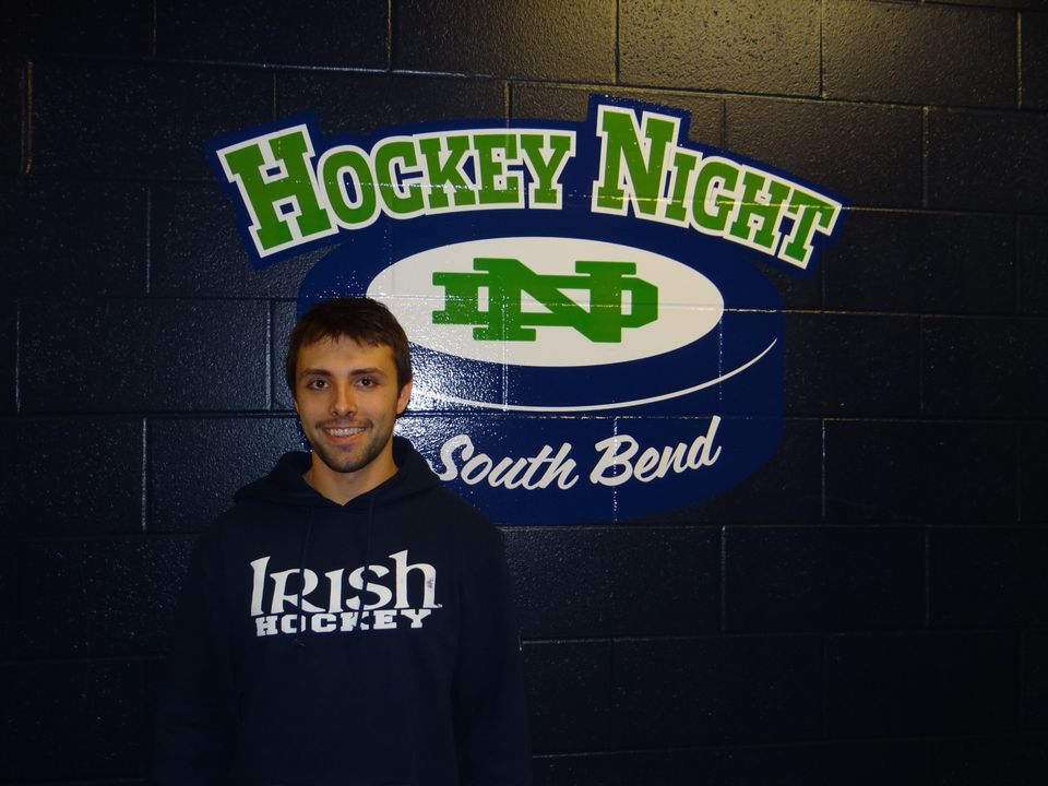 Senior right wing Mike Voran has his mustache working as the Irish hockey team plays in Movember.