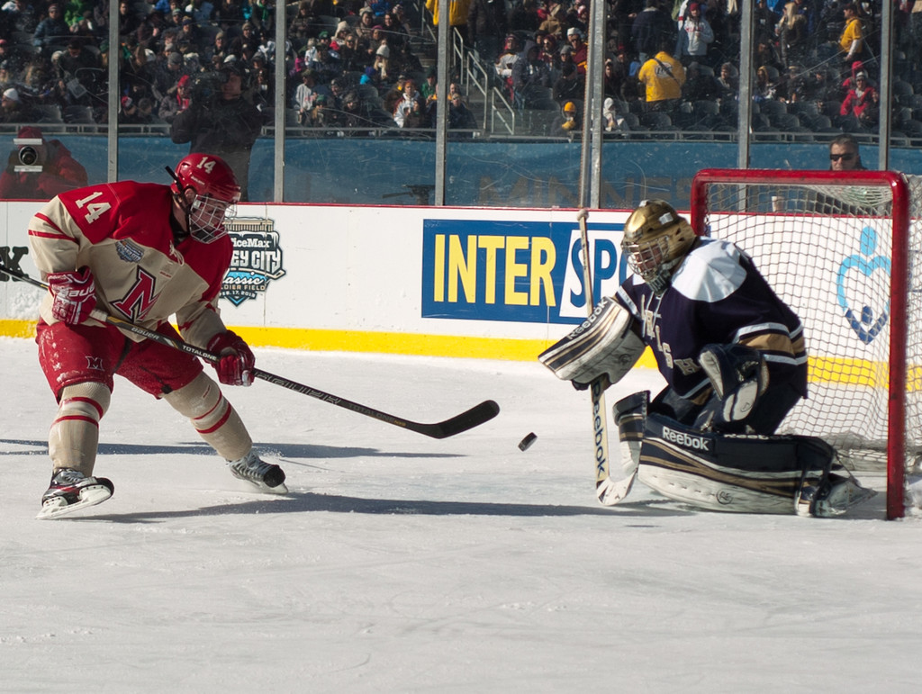 Notre Dame Men's Ice Hockey v Miami at Hockey City Classic on 02-17-2013