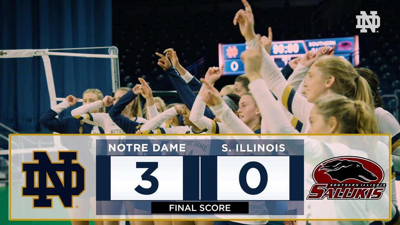 Notre Dame Volleyball Highlights vs. Southern Illinois