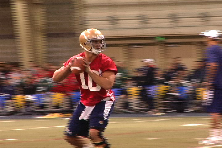 Football Update: Wednesday, April 13 – Brian Kelly Radio Show Tonight! Dayne Crist will play in the Blue-Gold Game this Saturday, but young quaterbacks Everett Golson and Andrew Hendrix are expected to get a majority of the reps under center.