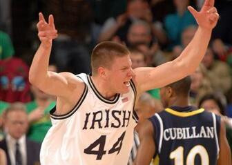 Harangody, Jackson Lead Irish Over No. 16 Golden Eagles Notre Dame forward Luke Harangody reacts following one of his twelve first half points. (AP Photo/Joe Raymond)