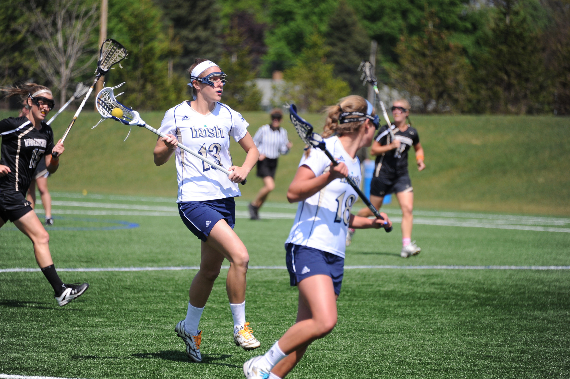 No. 7/9 Women’s Lacrosse Slips Past Duquesne In Pittsburgh, 10-8 Senior Jenny Granger led the Irish with two goals and three assists in a 10-8 win over Duquesne Saturday.