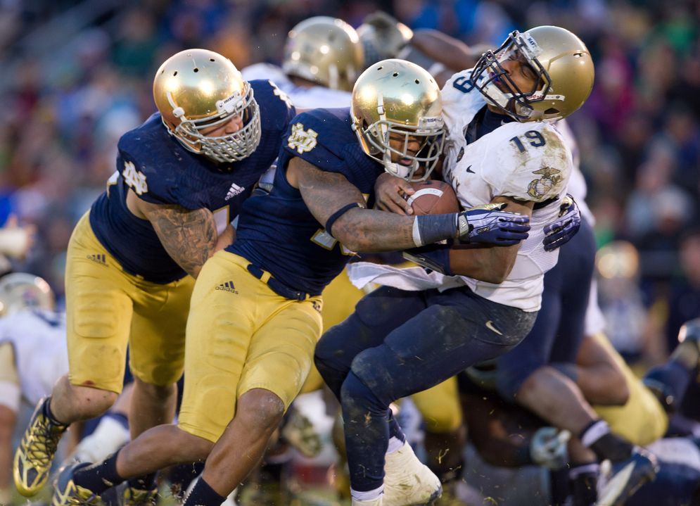 A Notre Dame-Navy game is always a physical battle.