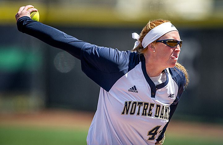 Senior Laura Winter was named to the all-ACC Championship Team after throwing all 20 innings for Notre Dame this weekend