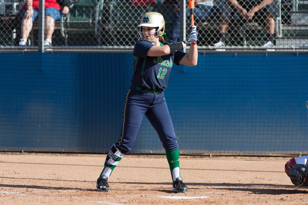 Junior Megan Sorlie blasted her first career home run in the bottom of the third inning in Notre Dame's 8-0 win over UNLV on Friday at the Mary Nutter Collegiate Classic