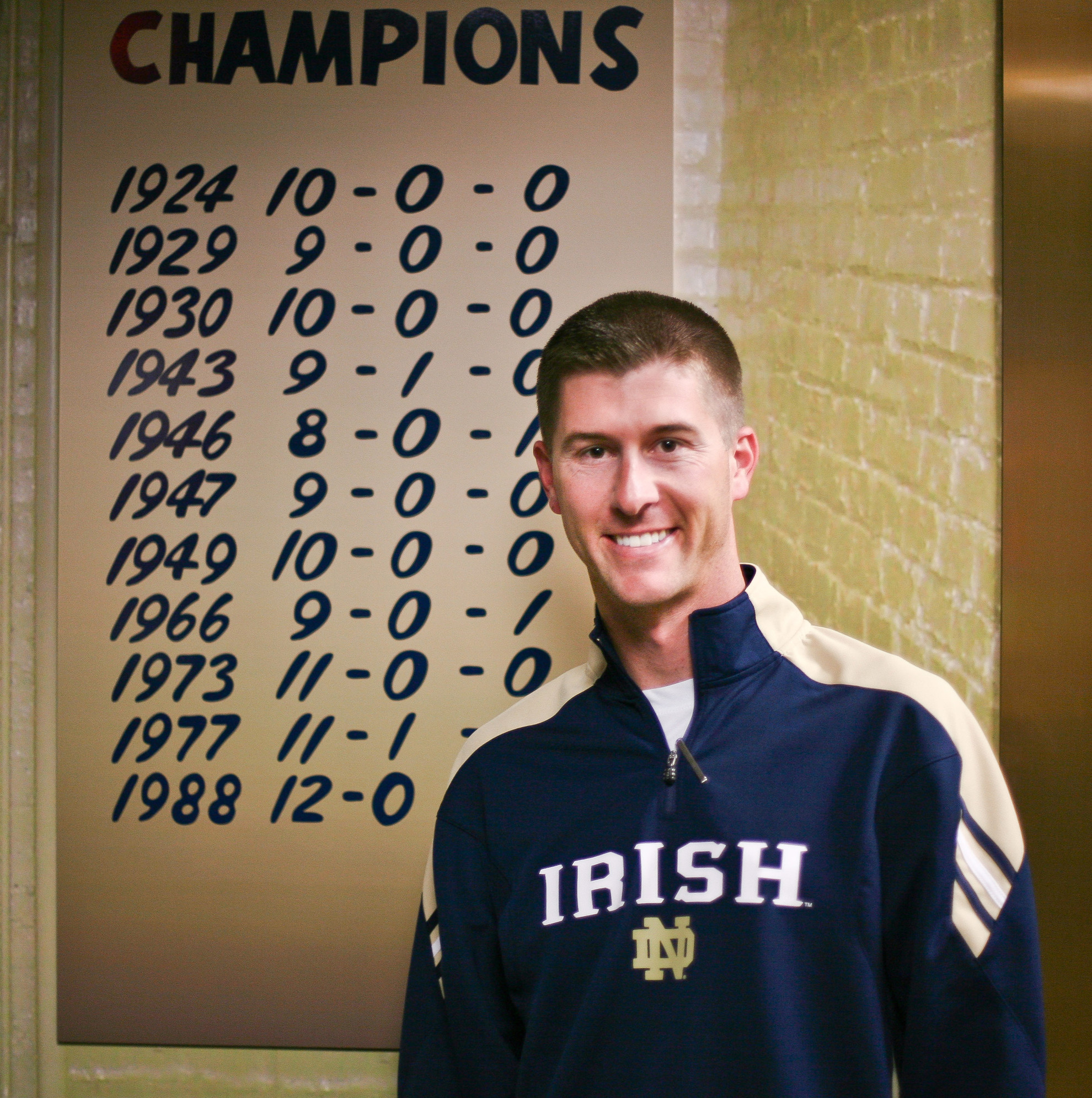 Behind the Scenes Ryan Grooms oversees all facets of equipment operations for the Notre Dame football team.