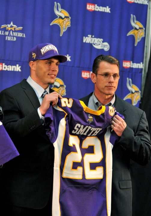 Harrison Smith with Vikings general manager Rick Spielman