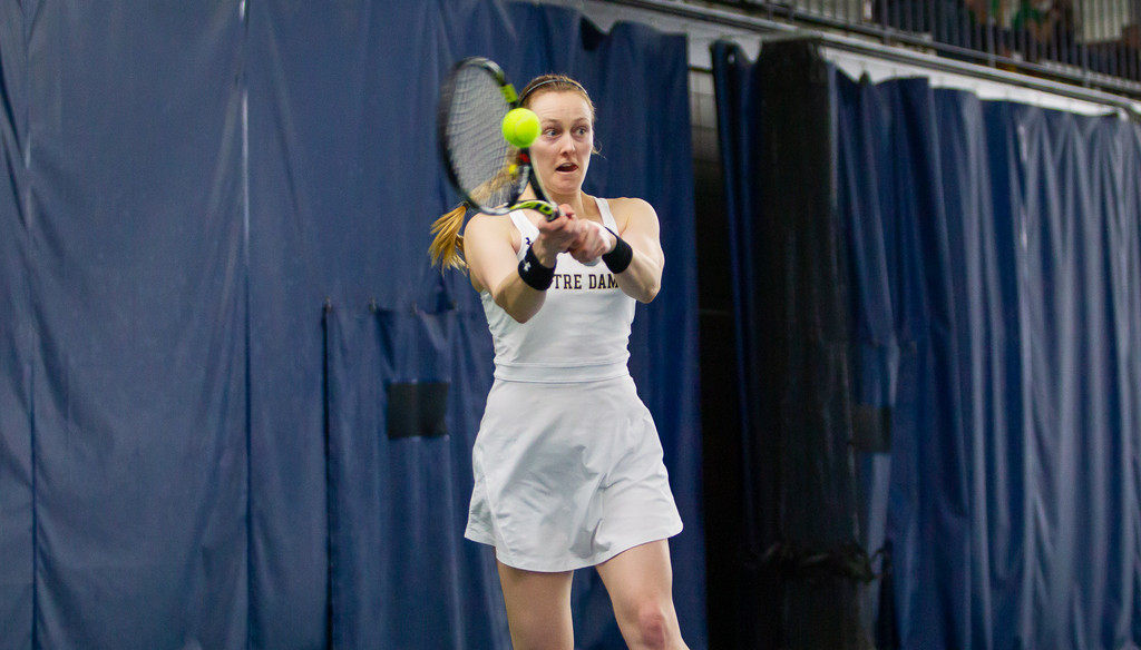 Brooke Broda during the ACC match between University of Notre Dame vs. University of Louisville at Eck Center on March 8, 2019 in South Bend, Indiana.
