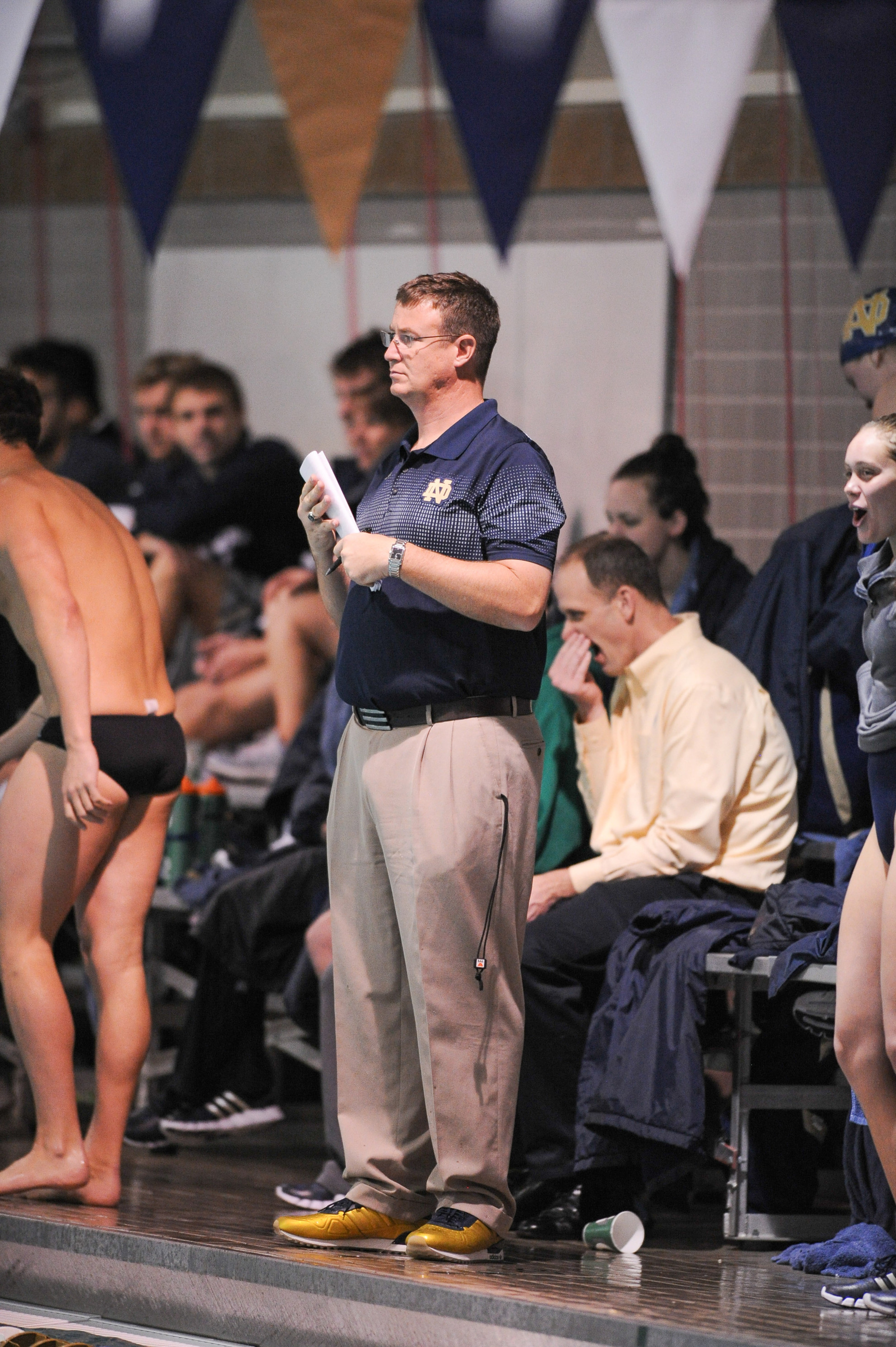 Notre Dame Swimming Celebrates Academic Achievement Head Coach Matt Tallman has consistently coached his teams to high academic achievement.