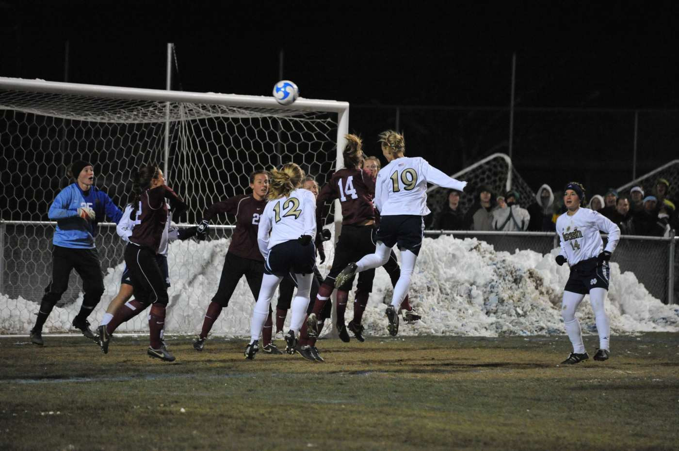 Kerri Hanks Lifts Top-Ranked Notre Dame To 1-0 NCAA Third Round Victory Carrie Dew (19) almost prevented overtime with this header attempt in the 58th minute, but her drive hit the cross bar.