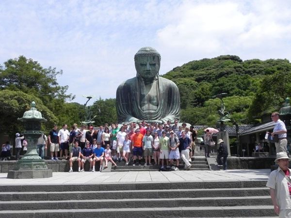 The Notre Dame contingent pose for a picture during the Japan trip.