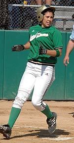 Senior Meagan Ruthrauff concluded her Irish career with a bang on Sunday as she went 4-4, including a home run.