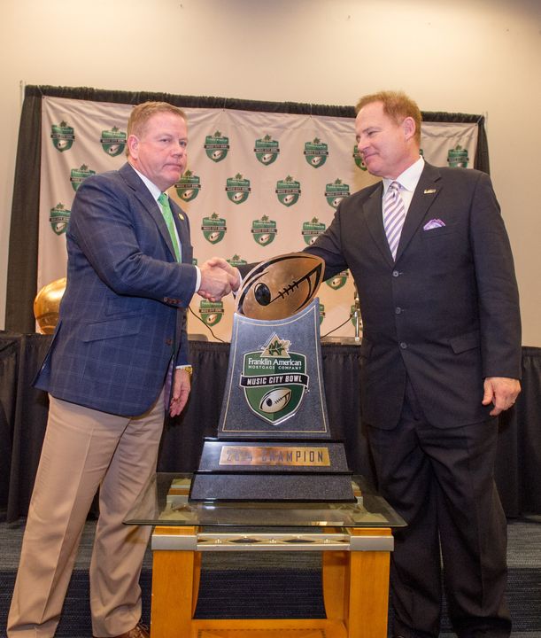 Brian Kelly's Irish and Les Miles' Tigers will battle for this trophy tomorrow.