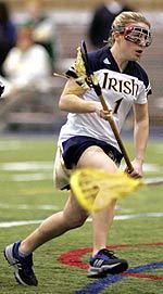 Freshman Caitlin McKinney had two goals and two assists in Notre Dame's 10-9 overtime loss at Boston College.