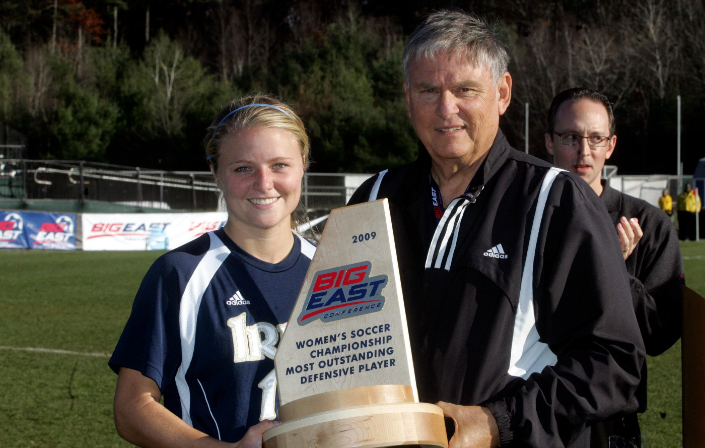 Notre Dame Overcomes Marquette, 2-1, To Claim The 2009 BIG EAST Tournament Title Sophomore defender Jessica Schuveiller was named the 2009 BIG EAST Tournament's Most Outstanding Defensive Player.