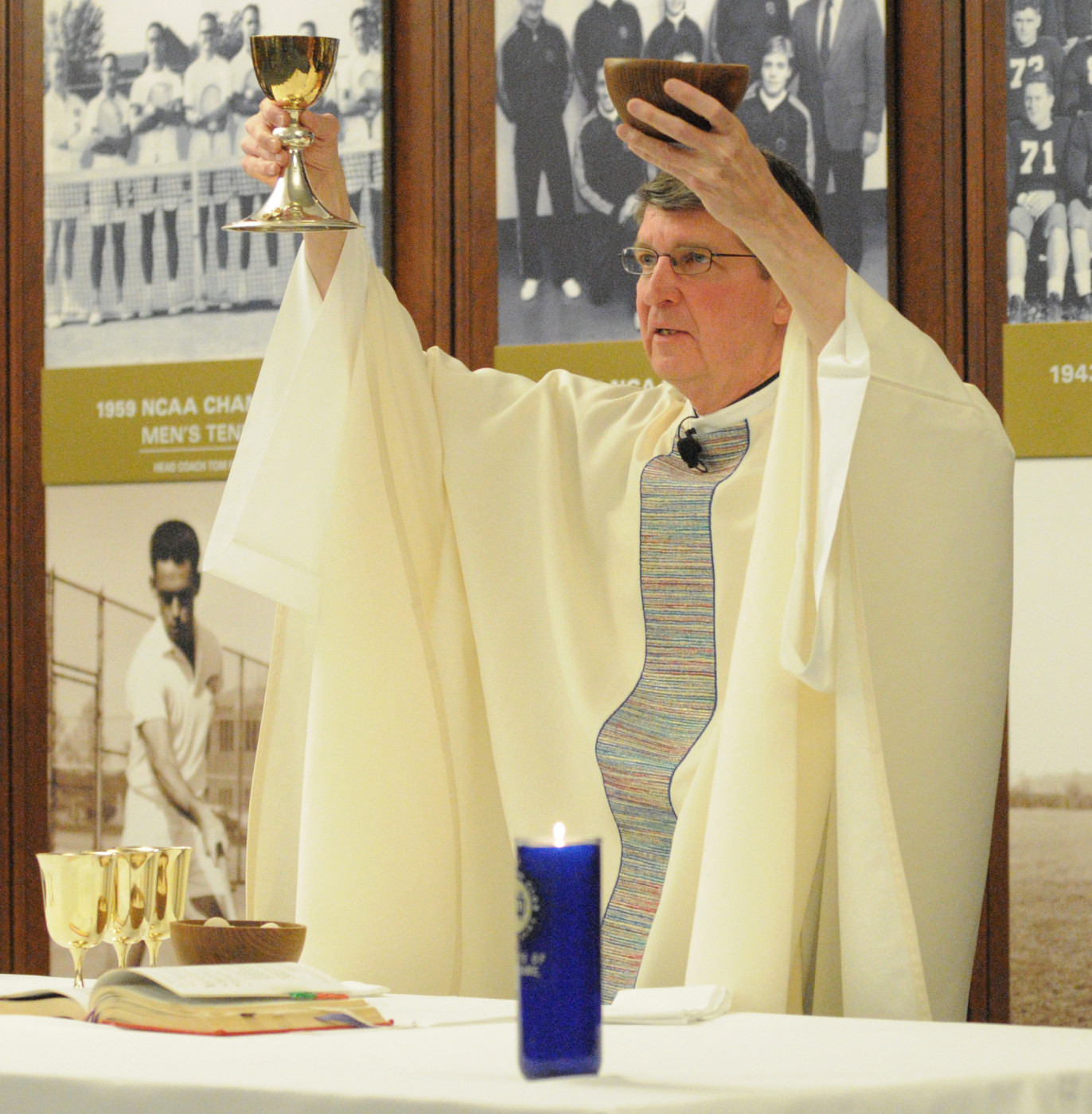 Monogram Club Fall Events Preview Athletics department chaplain Rev. Paul Doyle, C.S.C. ('65) will celebrate the Monogram Club post-game Mass on Saturday.