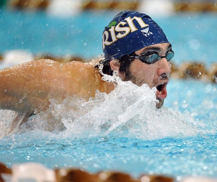 David Anderson swam the 100 Fly for Notre Dame on Saturday.