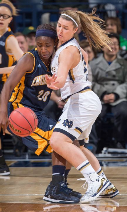 Junior guard Hannah Huffman has scored a career-high eight points twice in Notre Dame's first three games this season, including Friday's 88-53 win over Chattanooga at Purcell Pavilion.