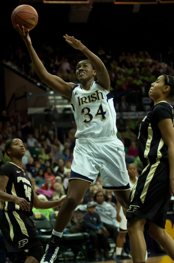 Notre Dame Women's Basketball powers over Purdue on 12-29-12