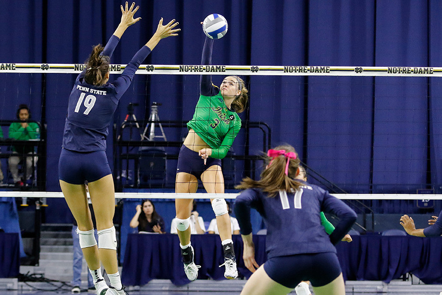 Louisville Sweeps Notre Dame In Friday Night Volleyball Action Sophomore Sam Fry had 10 kills (.421 A%) in a 3-0 loss to Louisville Friday night.