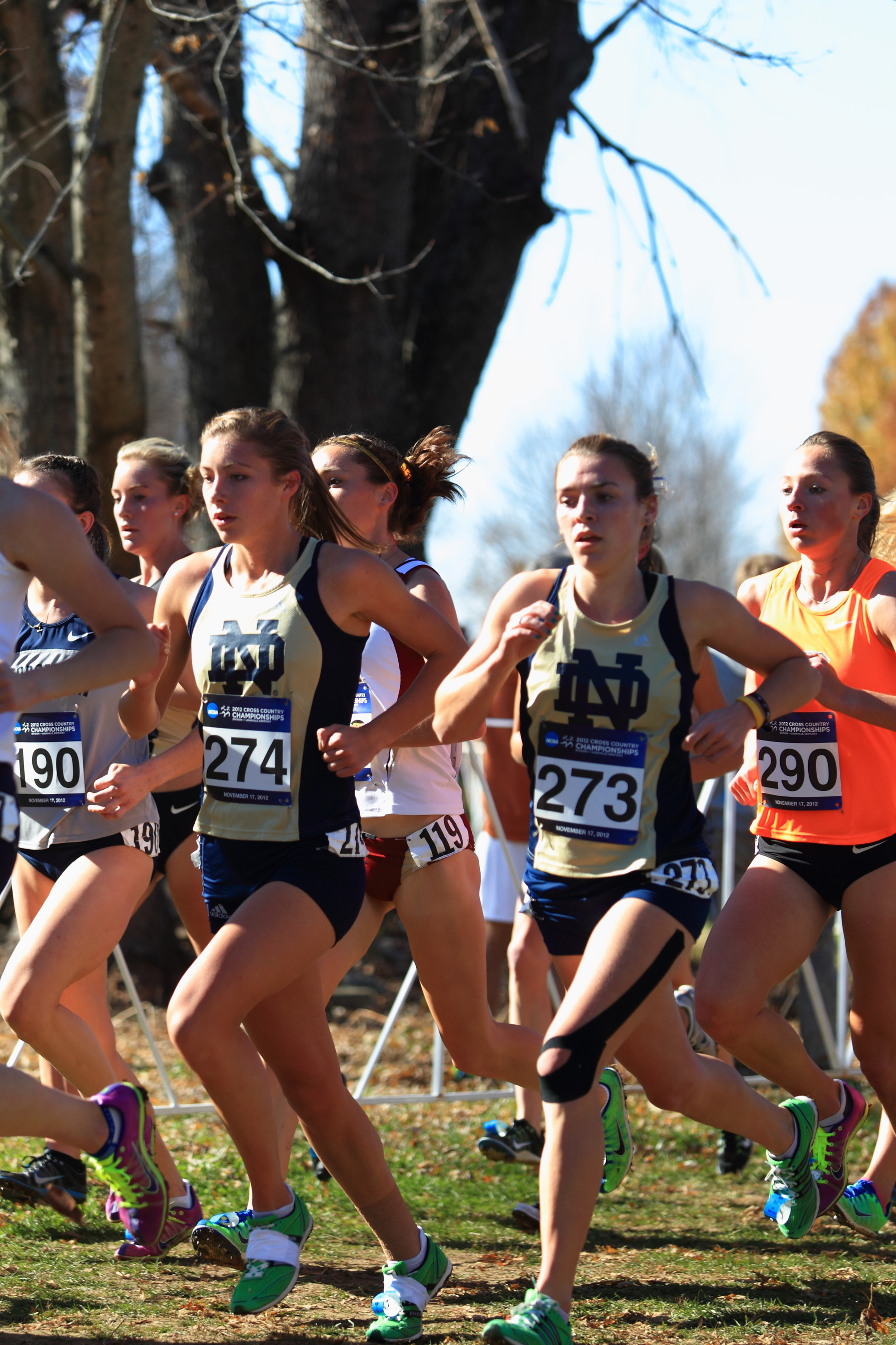 Women Place Sixth, Men Seventh at 58th Annual Notre Dame Invitational Senior runners Kelly Curran and Alexa Aragon.