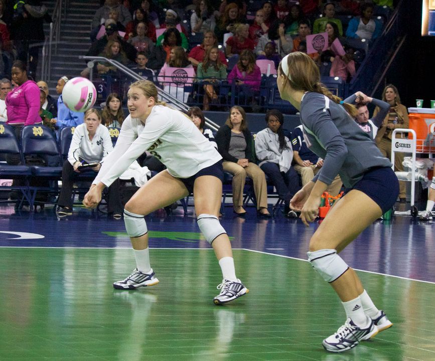 Senior Andrea McHugh made the move from outside hitter to libero for her final campaign with the Irish.