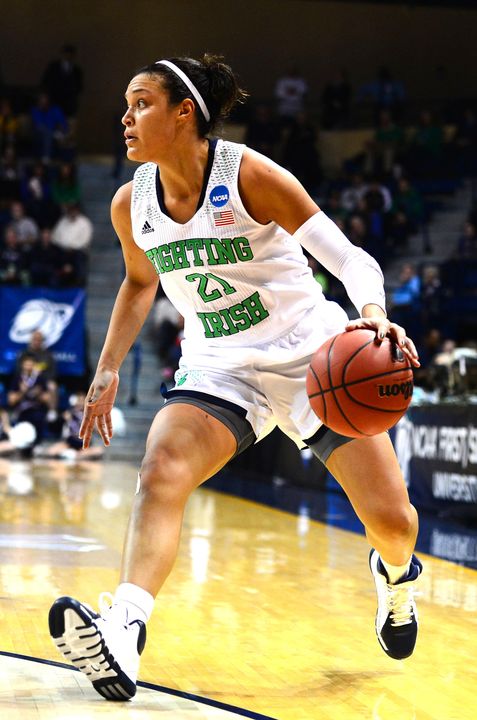 In the past three weeks, Notre Dame senior guard/tri-captain Kayla McBride has been named a finalist for all three major national player of the year awards (Wooden Award, Naismith Trophy, Wade Trophy), joining sophomore teammate Jewell Loyd on the latter finalist rundown, it was announced Thursday by the WBCA.