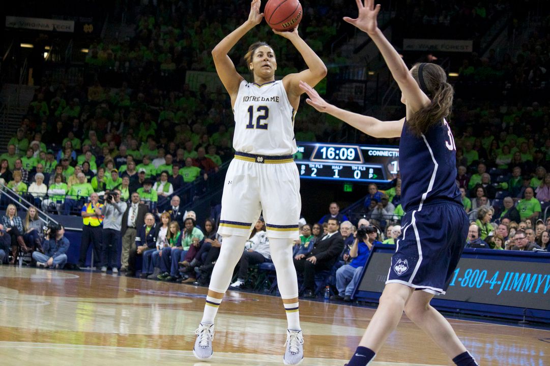 Sophomore forward Taya Reimer came off the bench to collect 15 points and 14 rebounds in Notre Dame's 92-76 win over DePaul last year at Purcell Pavilion.