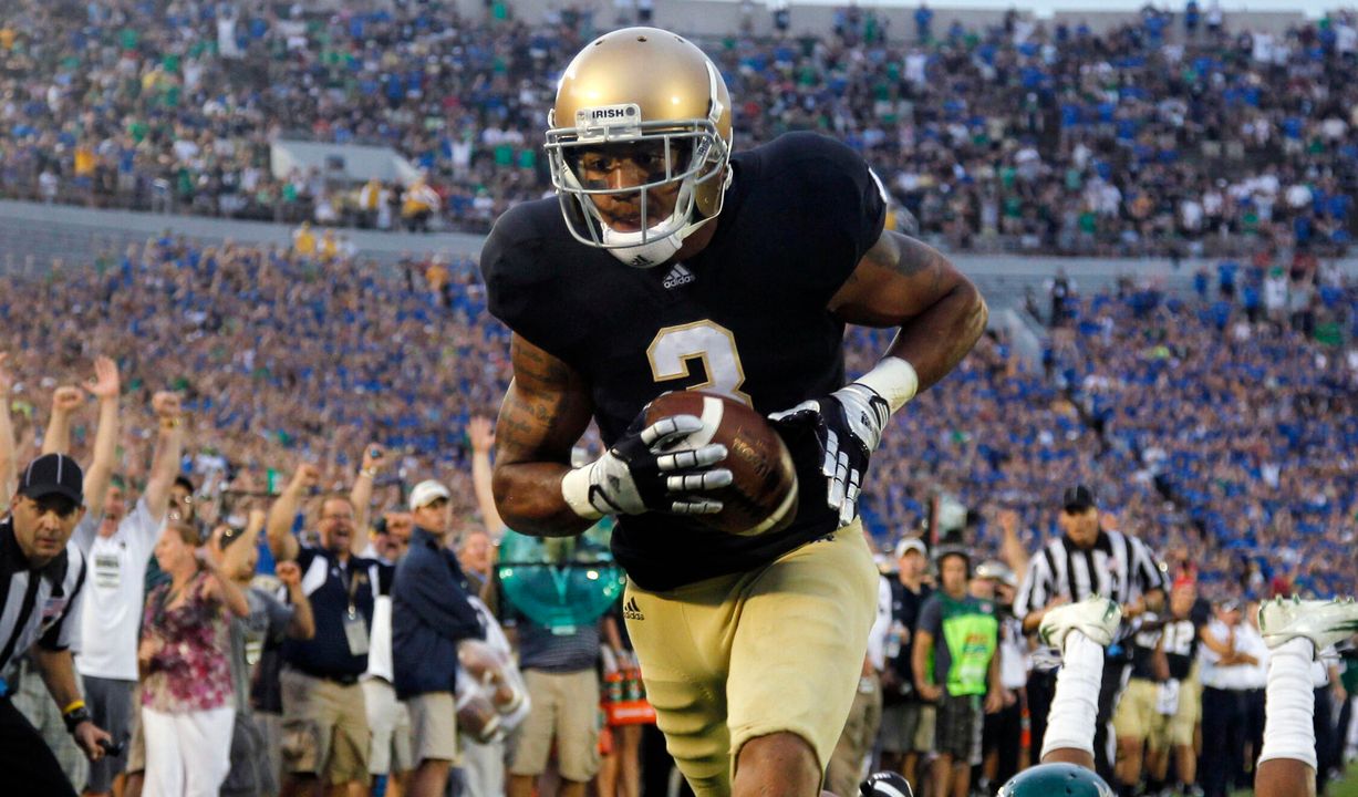 Senior WR Micheal Floyd scores one of his two touchdowns vs. USF last Saturday.