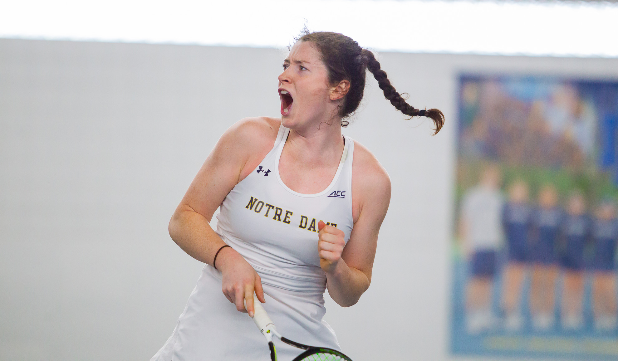 Freeman Earns First Career Victory on Day 1 of Fall Season Bess Waldram during the ACC match between University of Notre Dame vs. University of Louisville at Eck Center on March 8, 2019 in South Bend, Indiana.