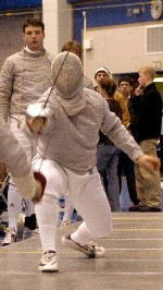 Sophomore Sabres Ghattas And Stearns Back For Another Shot At NCAA Honors Sophomore sabres Patrick Ghattas (fencing) and Matt Stearns (standing) have been key to each other's development and will be looking to help the Irish win the 2005 NCAA title (photo by Heather Ghattas).