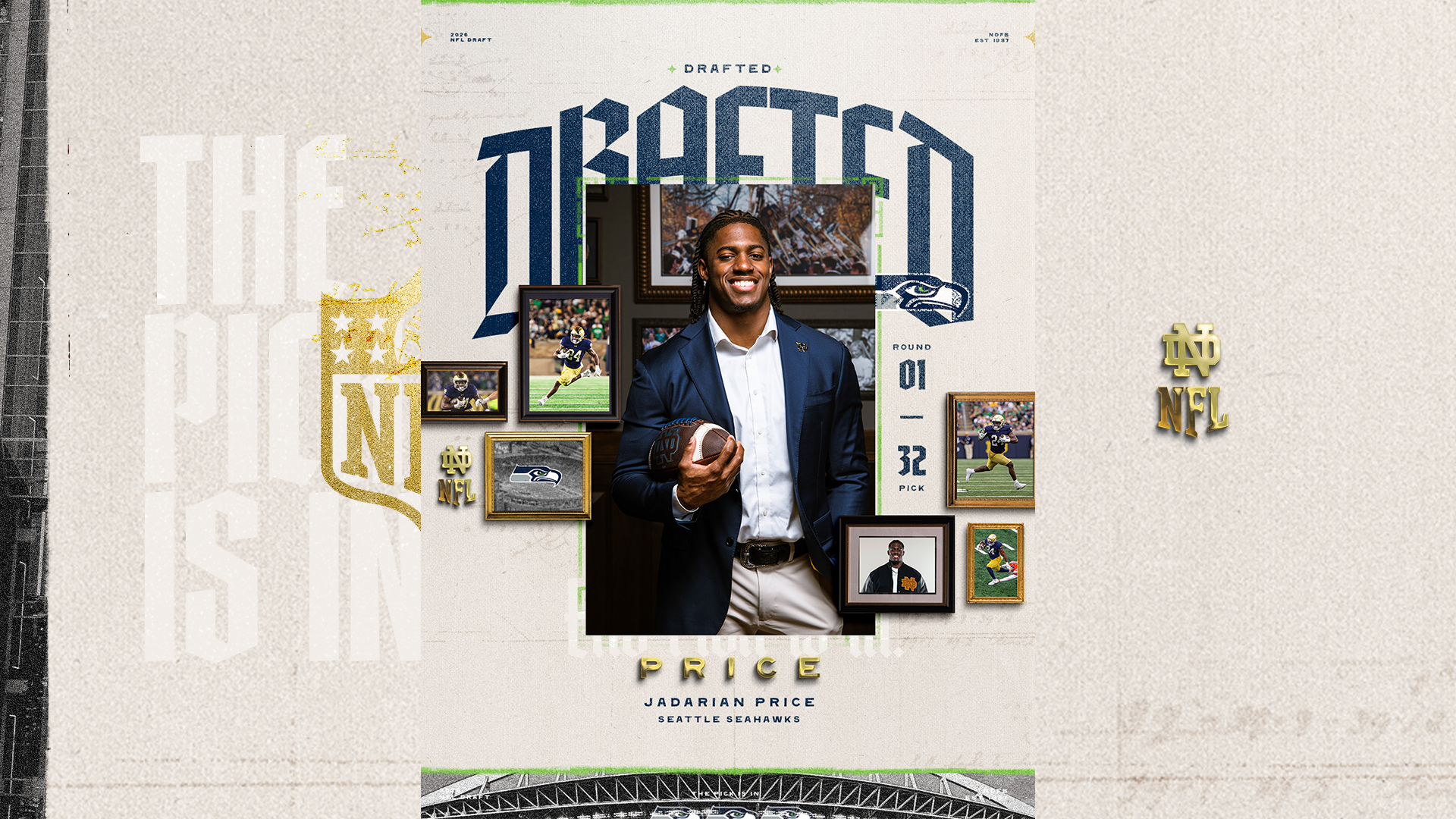 Jadarian Price Selected 32nd Overall in 2026 NFL Draft By Seattle Jadarian Price Selected 32nd Overall in 2026 NFL Draft By Seattle