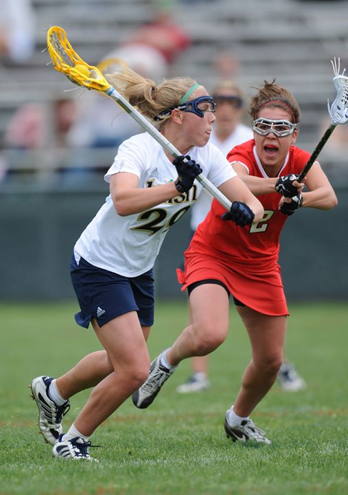 Sophomore Shaylyn Blaney scored four goals in Notre Dame's 22-7 win at Duquesne.