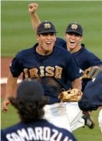 Greg Lopez (left), Ross Brezovsky and their Irish teammates will be cheering for their respective intrasquad teams during the annual Blue-Gold series (Oct. 4-6).