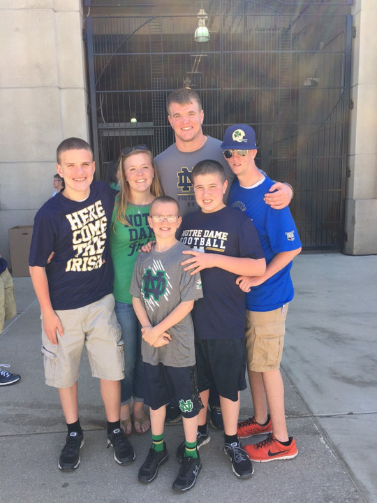 Irish football captain Mike McGlinchey (rear) with Matt McGlinchey, Mary Jane McGlinchey, Tommy McGlinchey, Jim McGlinchey, and Dan McCain