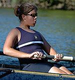 Freshman Lindsay McQuaid was in the seven spot of the novice eight which won the Petite Final on Sunday at the San Diego Crew Classic.