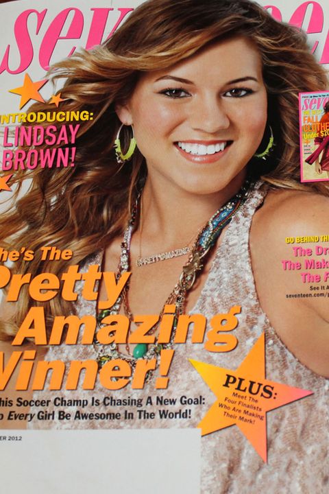 Former Notre Dame women's soccer player Lindsay Brown was selected as the 2012 winner of the Seventeen Magazine Pretty Amazing Contest and appears on the cover of the magazine's October 2012 issue, currently on newsstands.