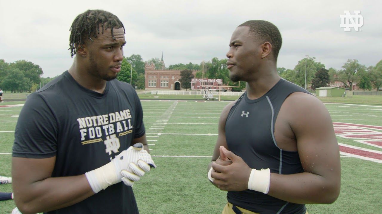 @NDFootball | Khalid Kareem and Daelin Hayes Post Practice Interview